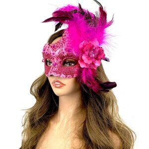 Women Costume Venetian mask Feather Masquerade Party Masks